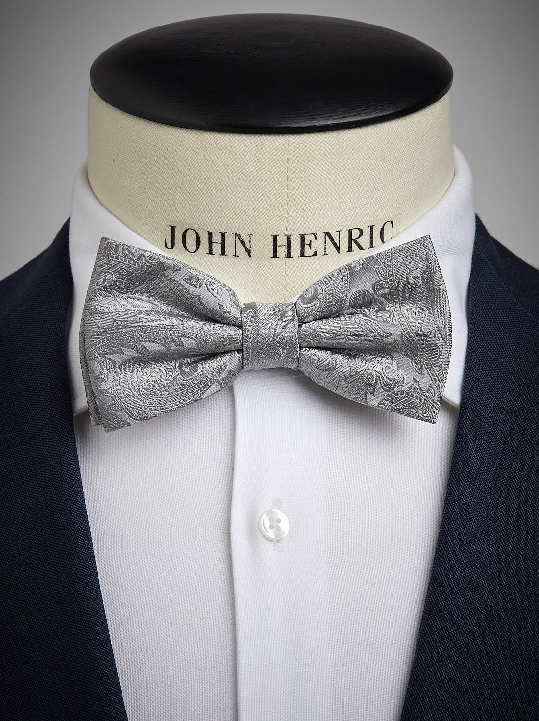 Silver Bow Tie Formal