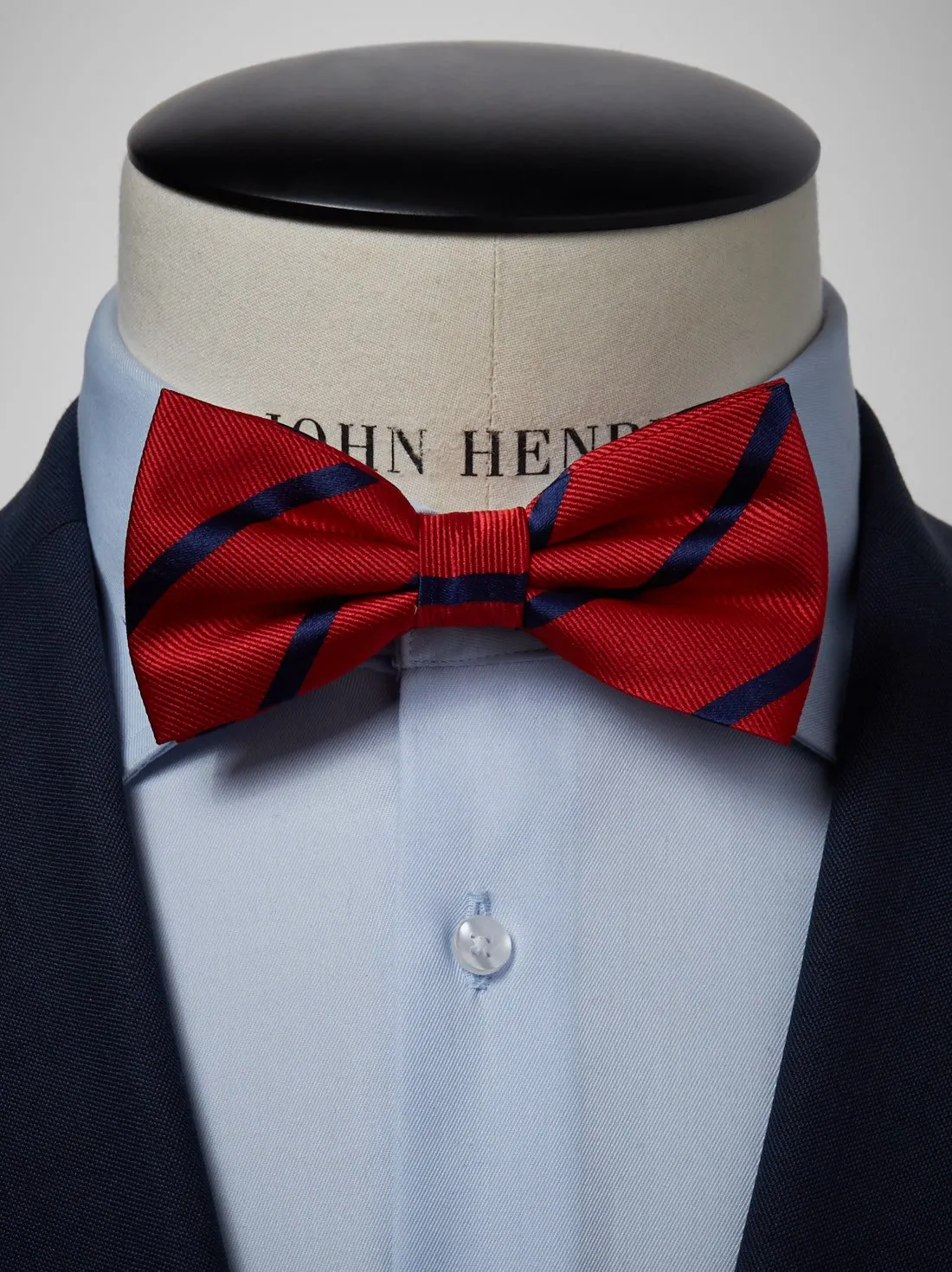 Red & Blue Striped Bow Tie