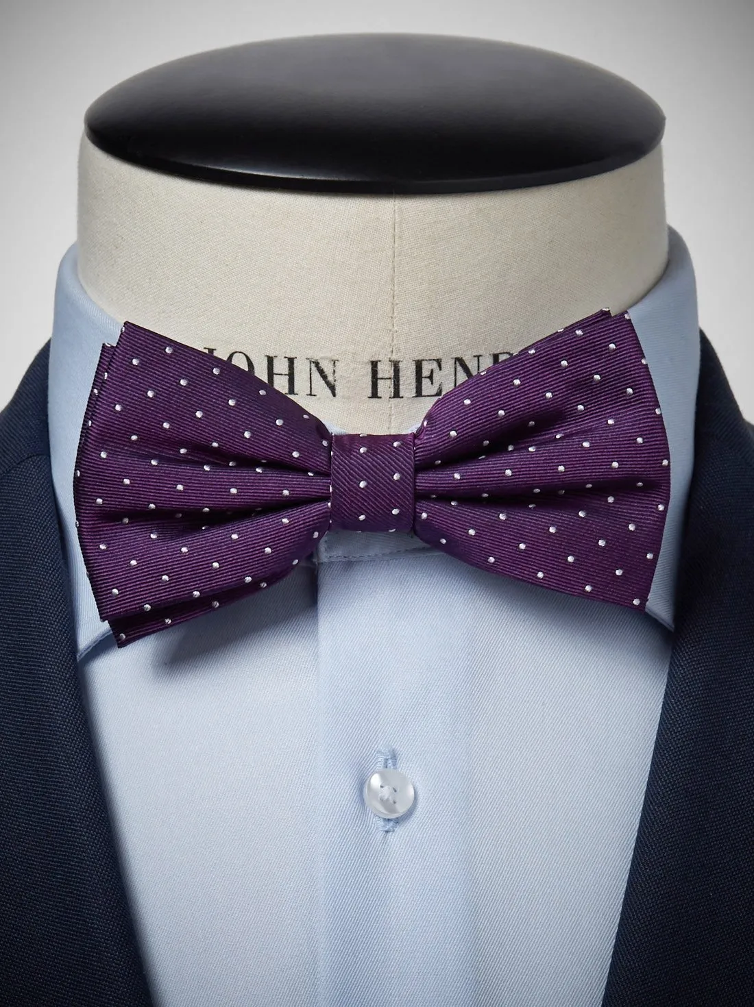 Purple Silk Knit Bow Tie