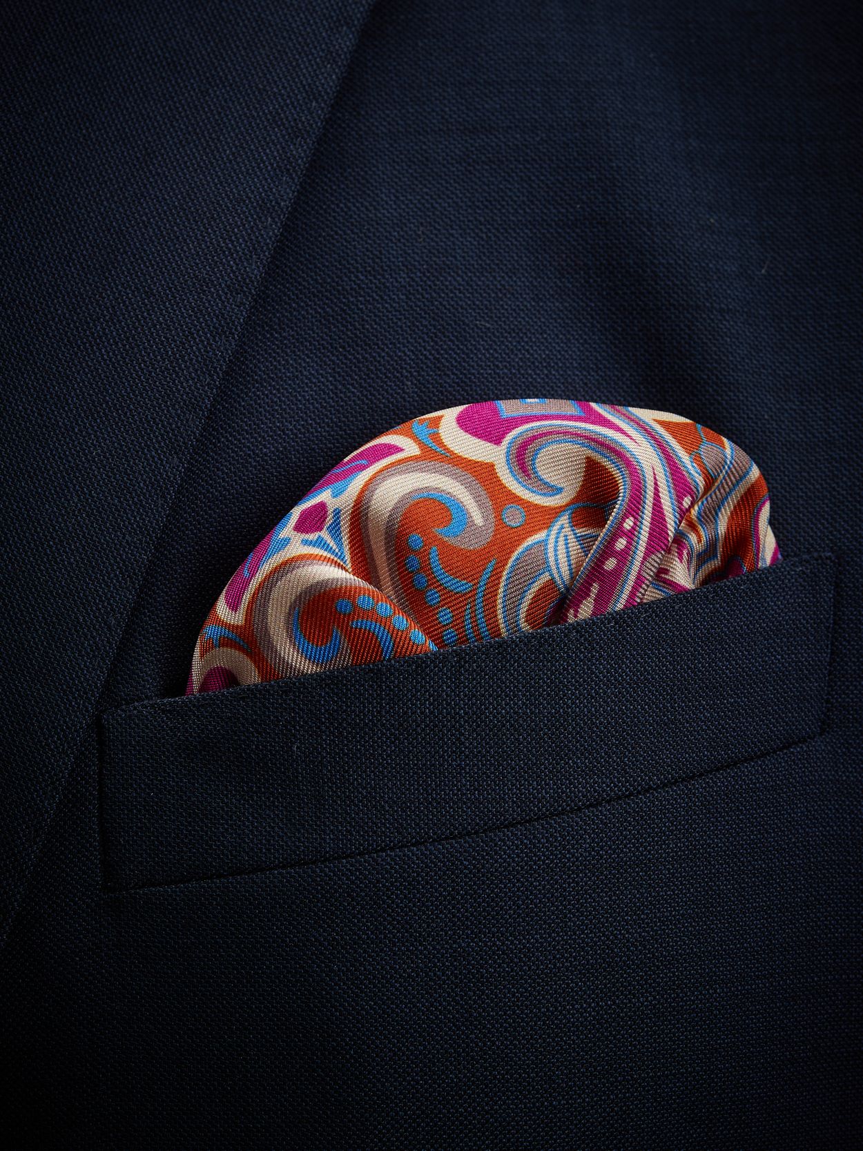 Orange Pocket Square Floral