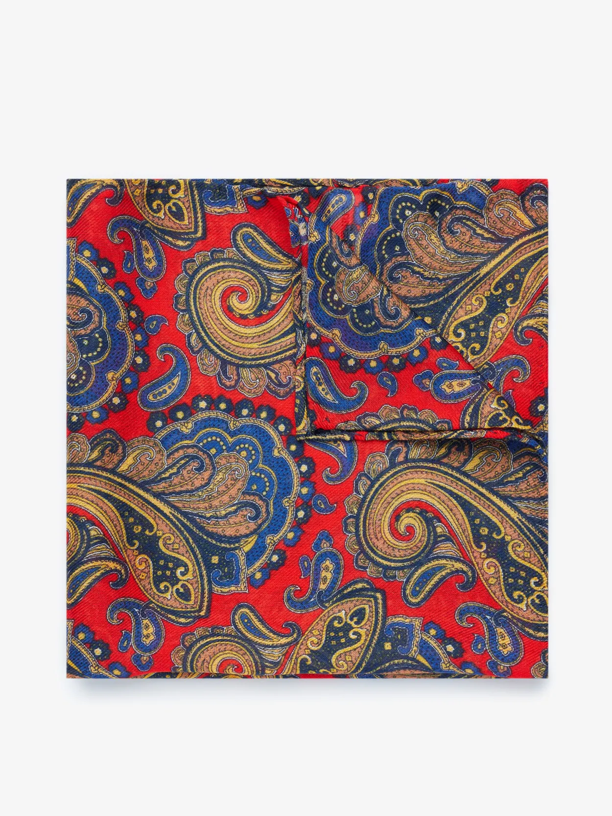 Red Pocket Square Paisley