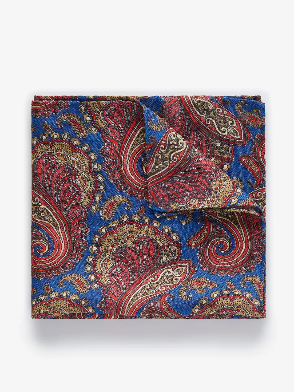 Red & Blue Pocket Square Paisley