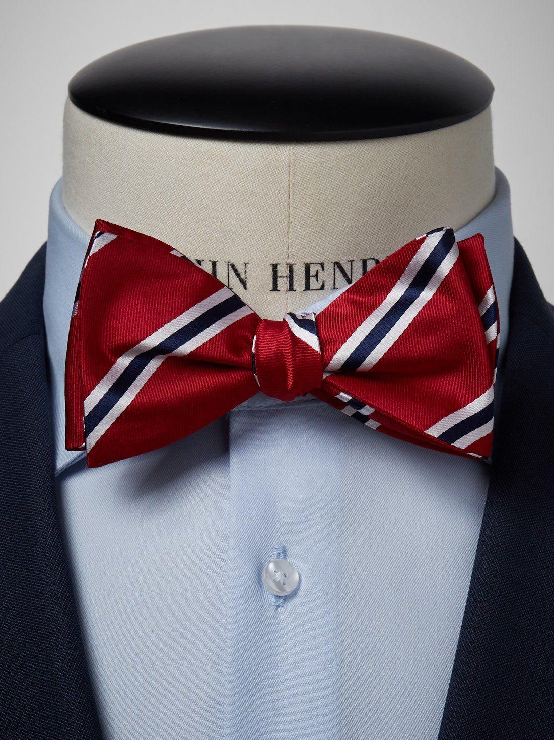 Red & Blue Striped Bow Tie