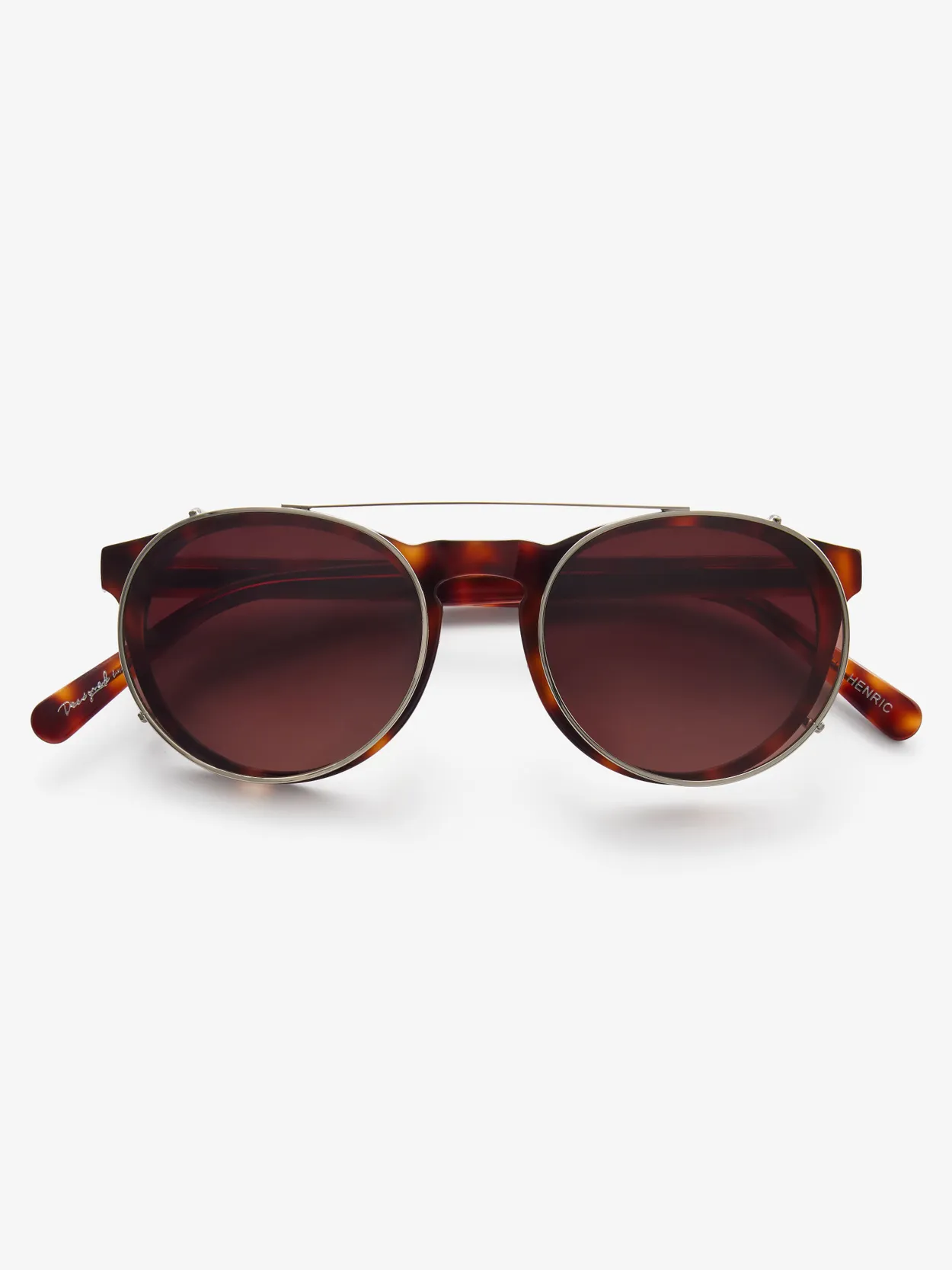 Brown Sunglasses Mykonos, Silver clip-on