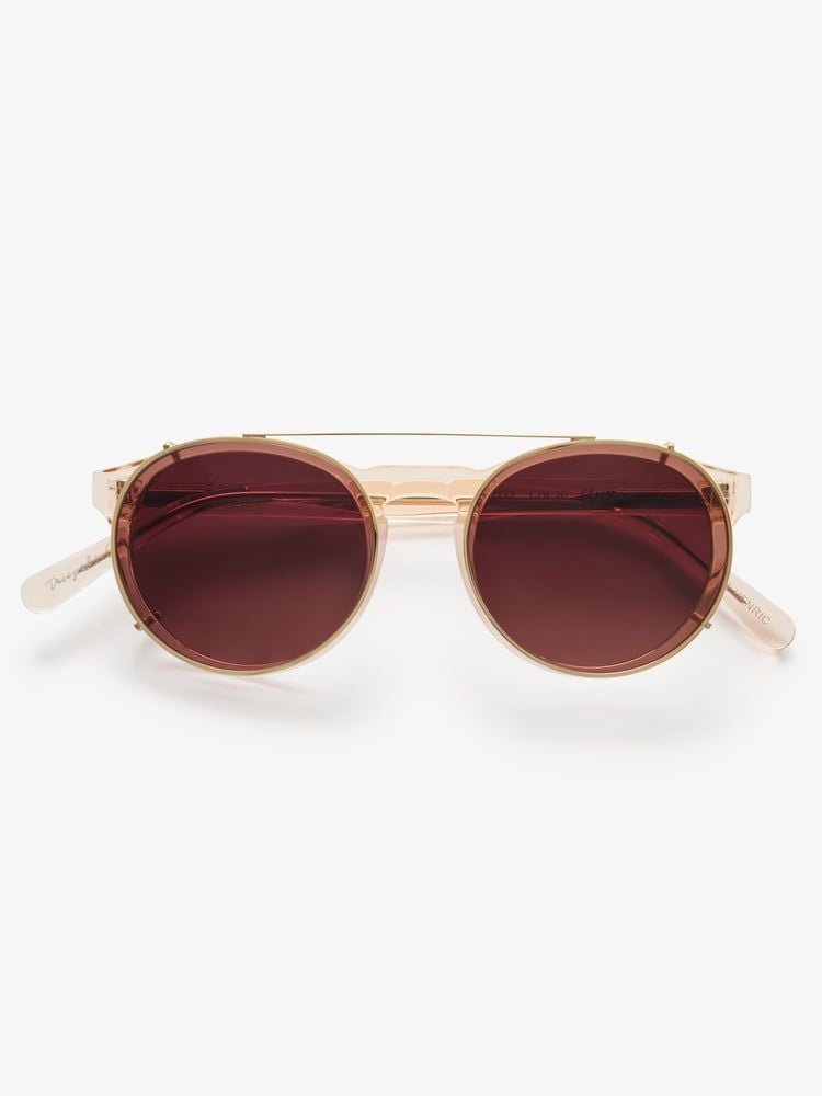 Champagne Sunglasses , Gold clip-on