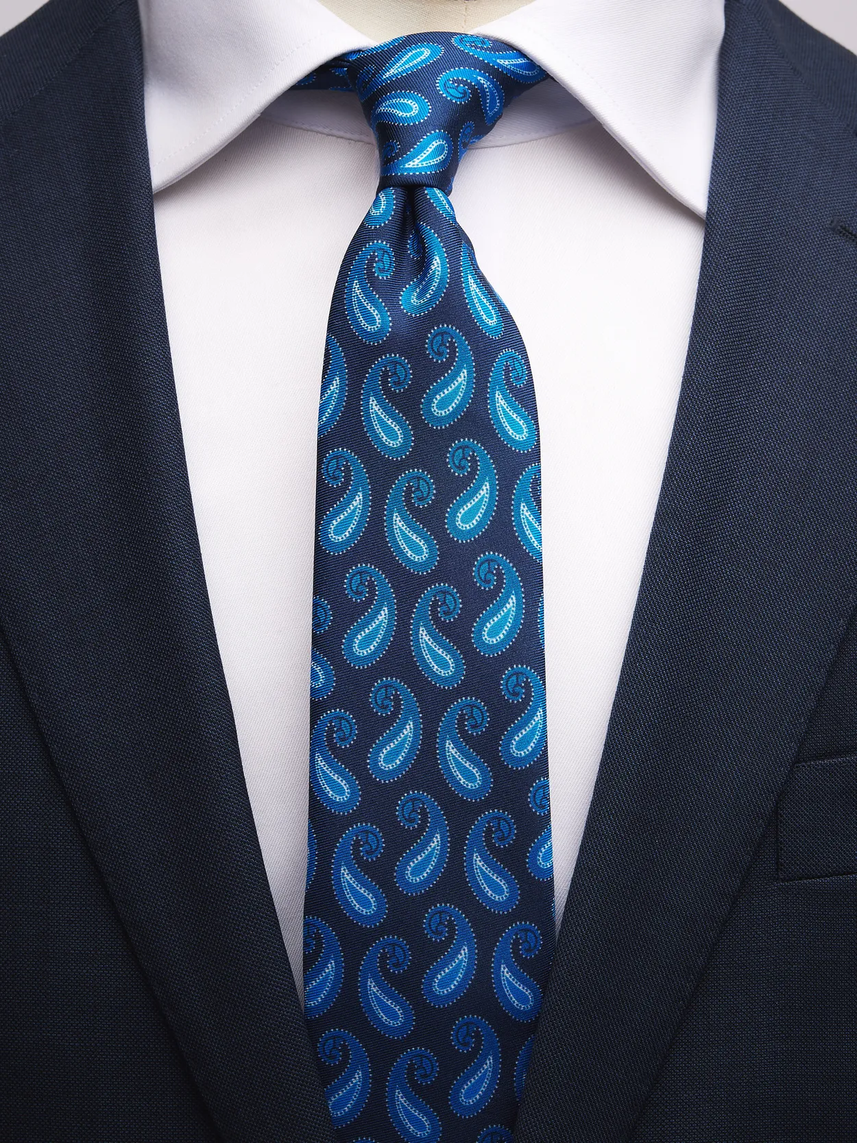 Dark Blue Tie Paisley