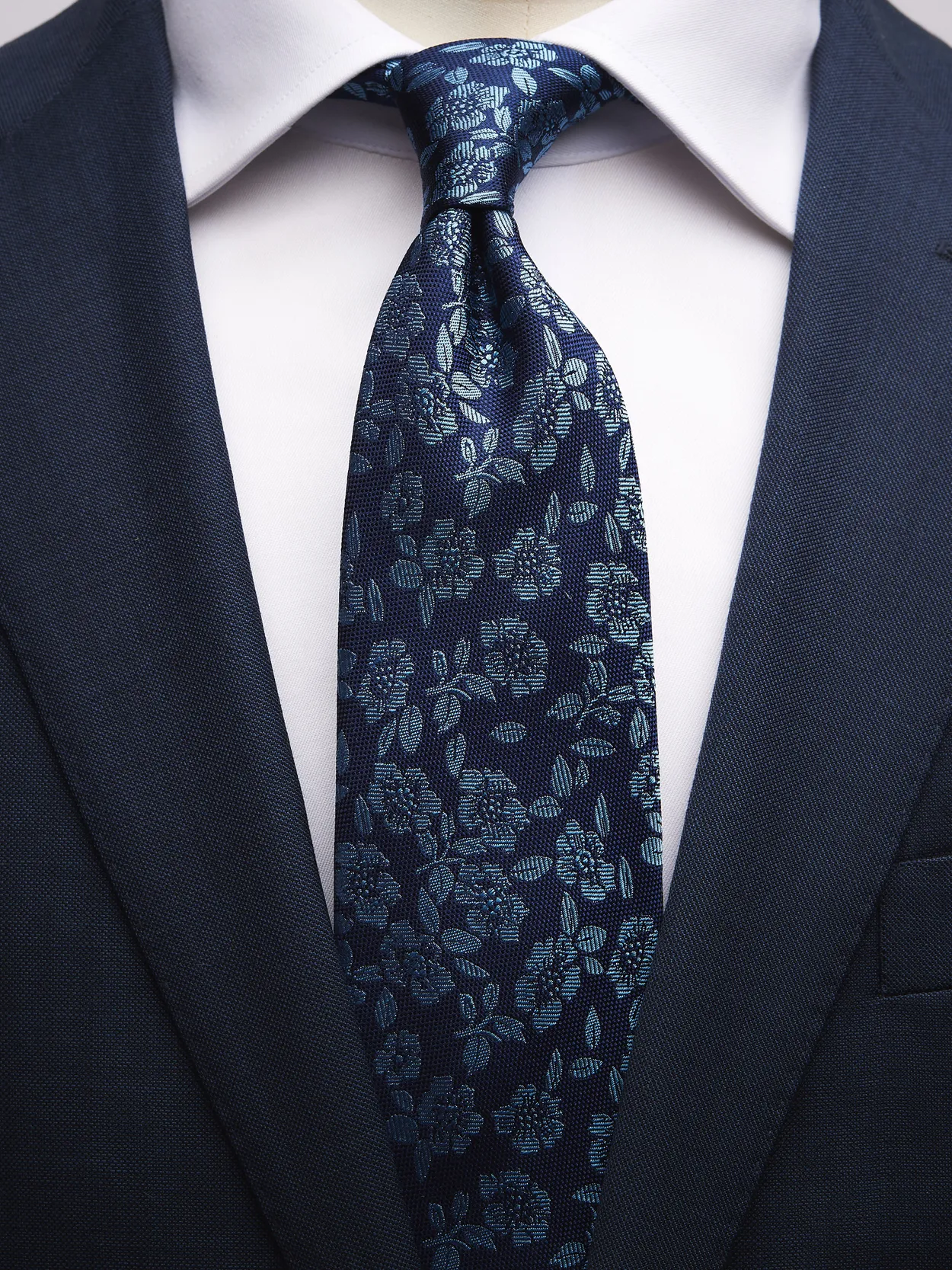 Blue & Light Blue Tie Floral