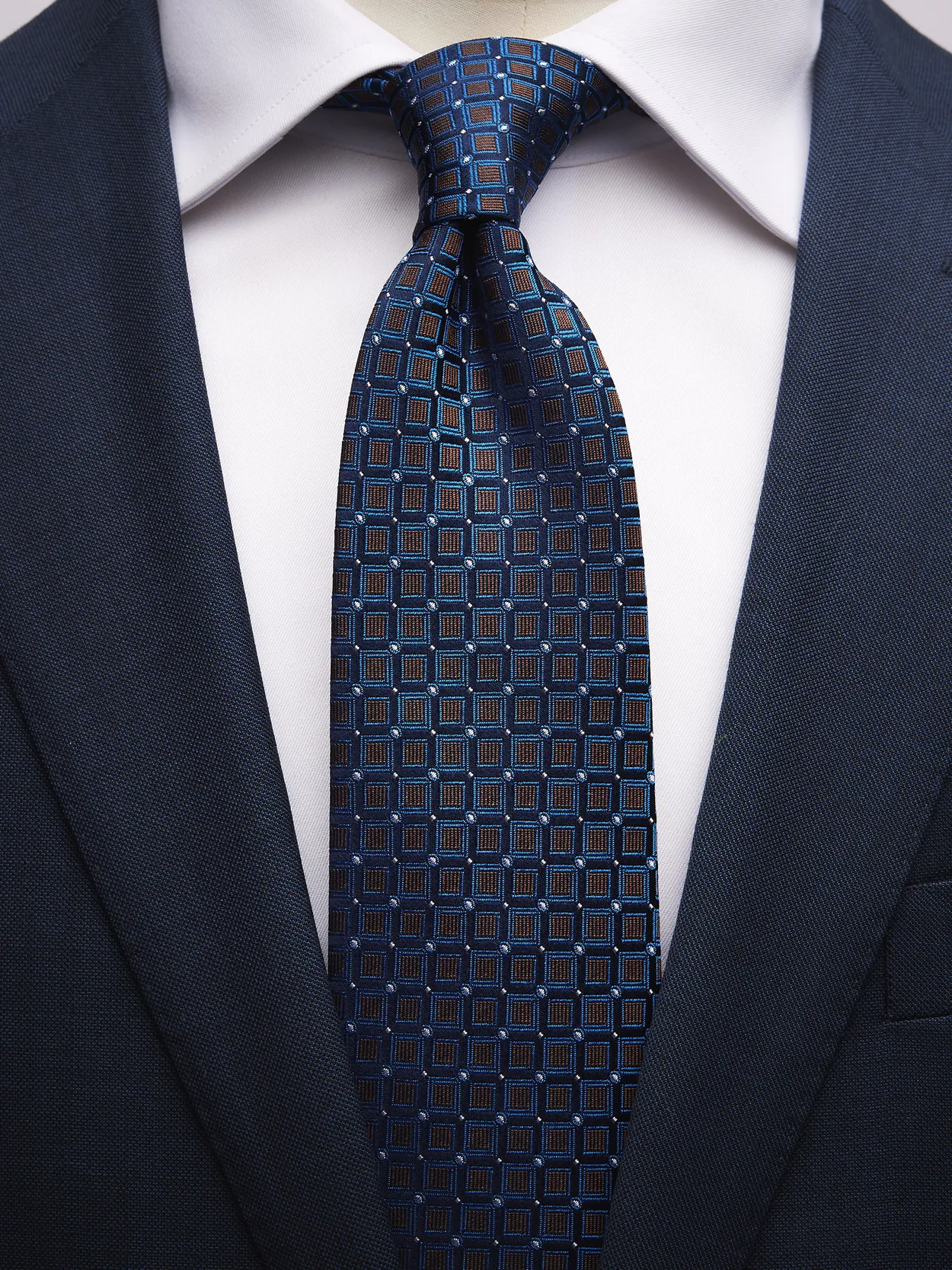 Blue & Brown Tie Geometric