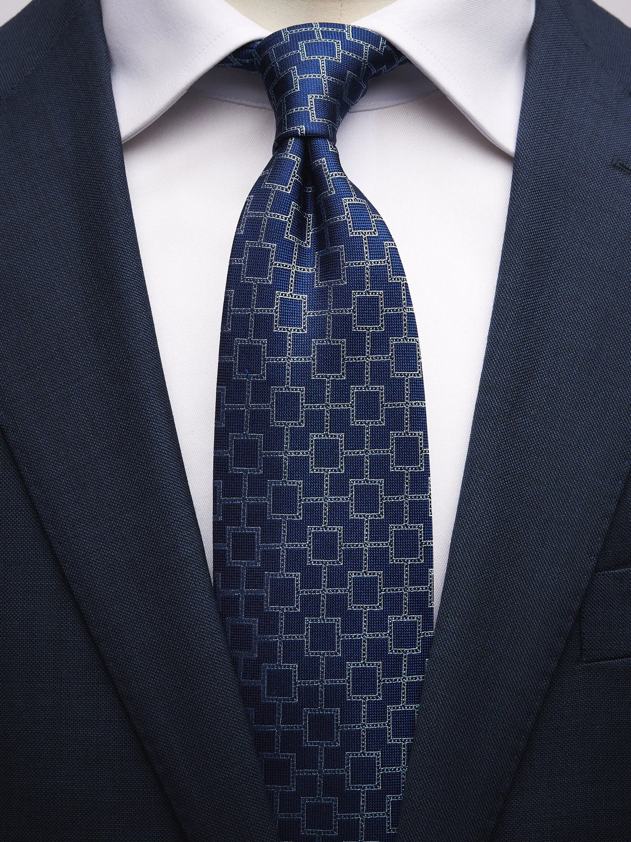 Blue & Light Blue Tie Geometric