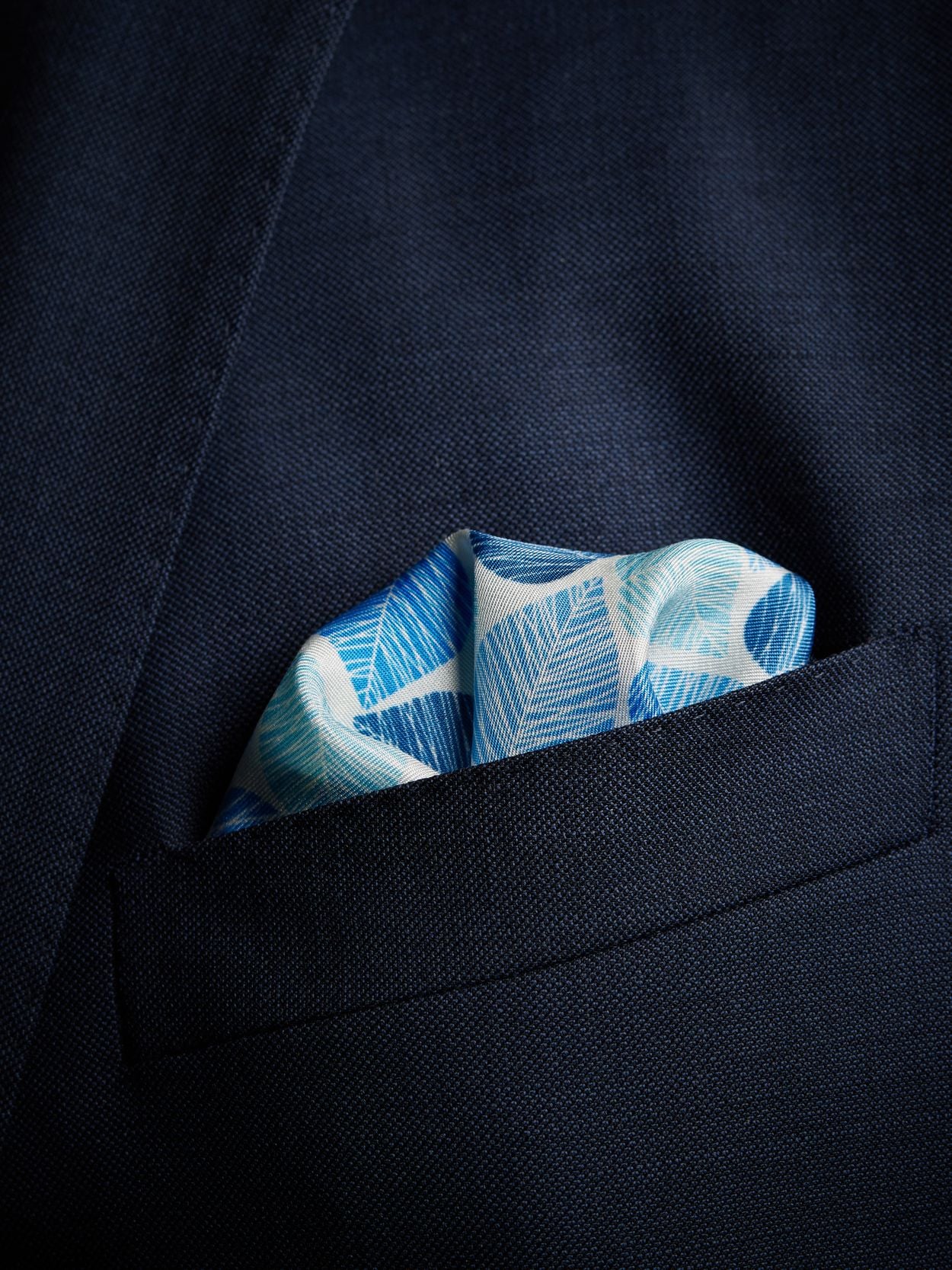 Blue Pocket Square Floral