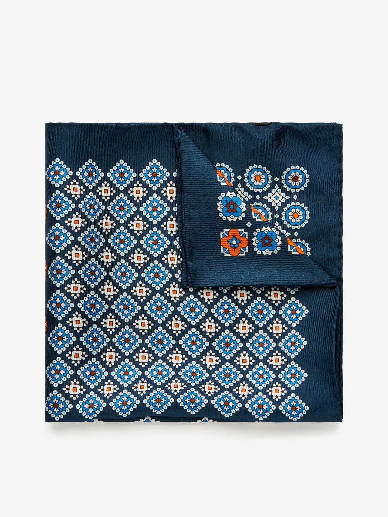 Dark Blue Pocket Square Geometric