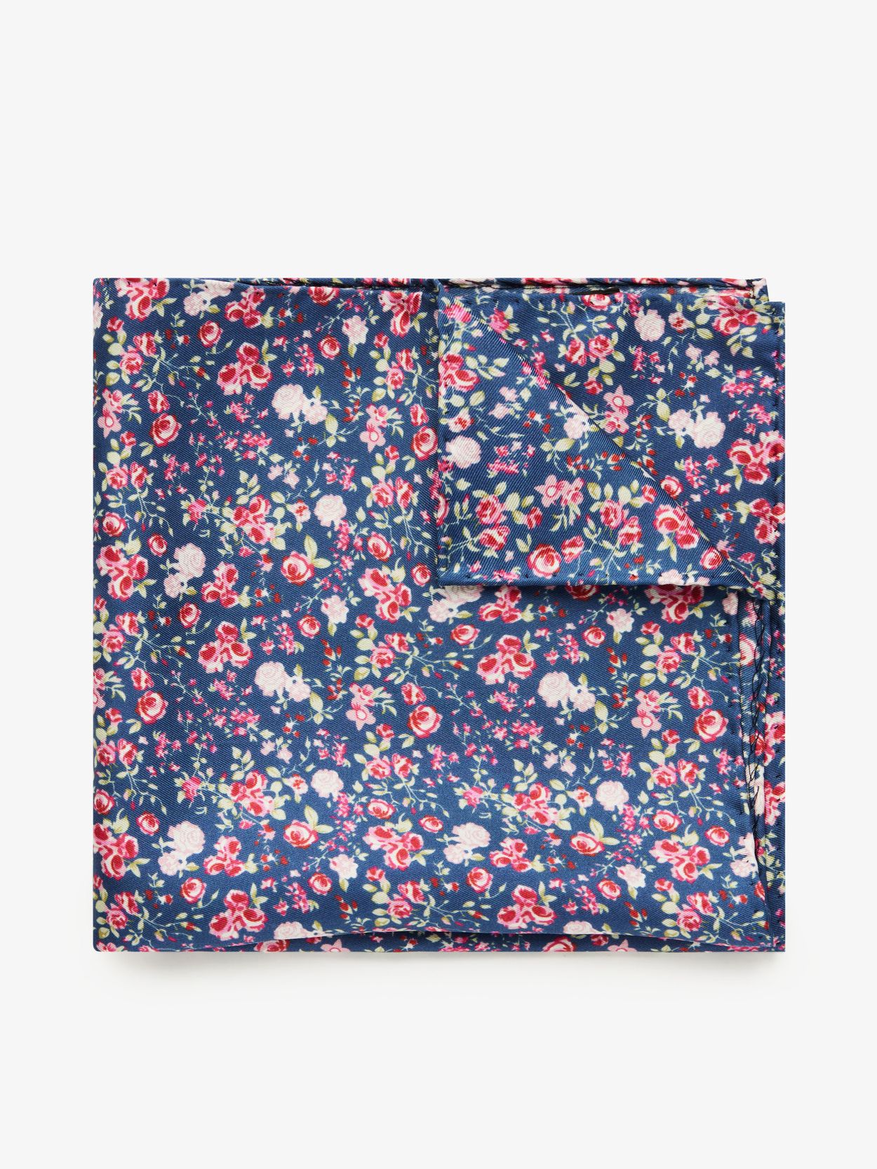 Mørkeblå Lommetørklæde Blomster