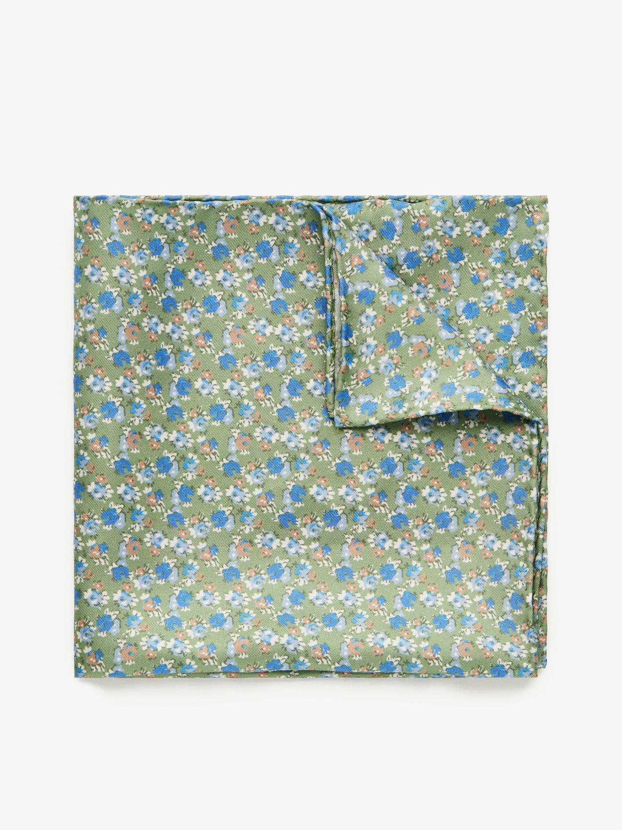 Green Pocket Square Paisley