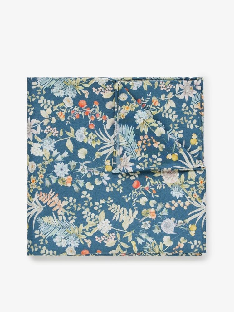 Blue Pocket Square Cotton