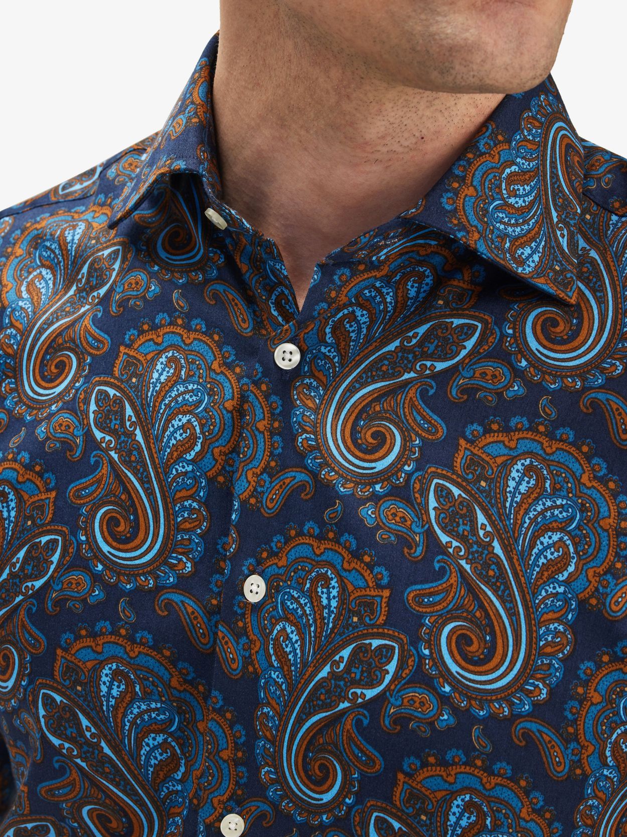 Paisley Slim Fit Cotton Stretch Shirt