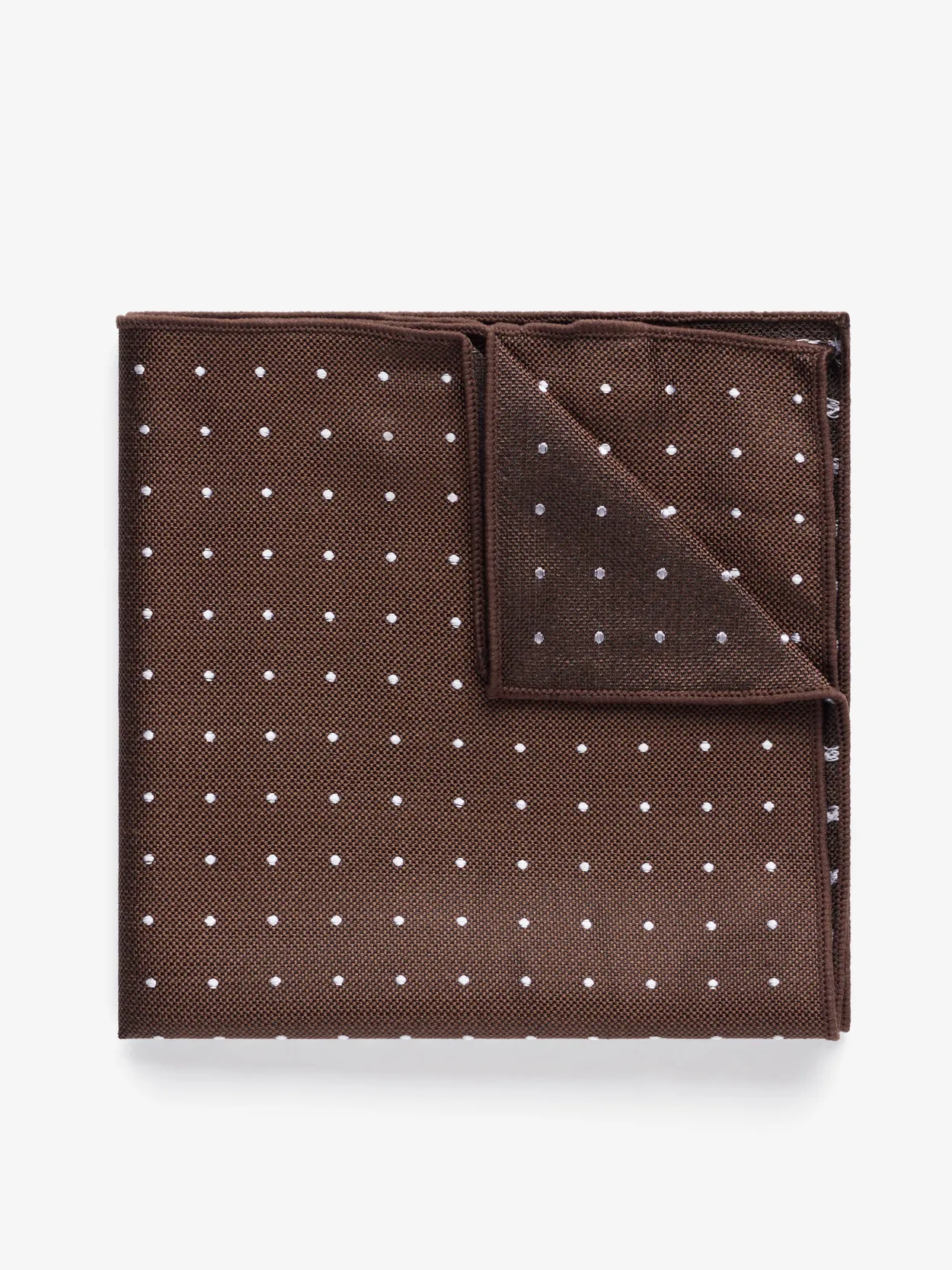 Brown Dot Pocket Square Silk