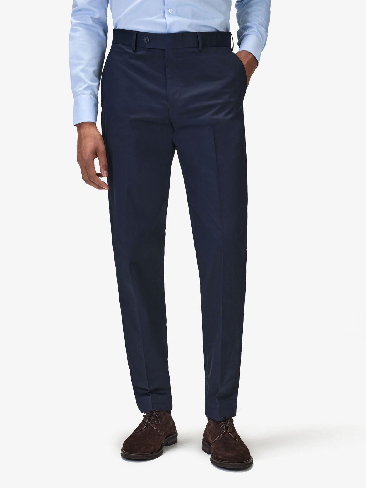 Navy Blue Suit Pants - Cotton - Buy online | John Henric