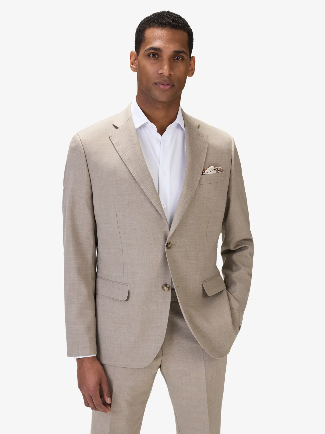 Beige Single Breasted Blazer