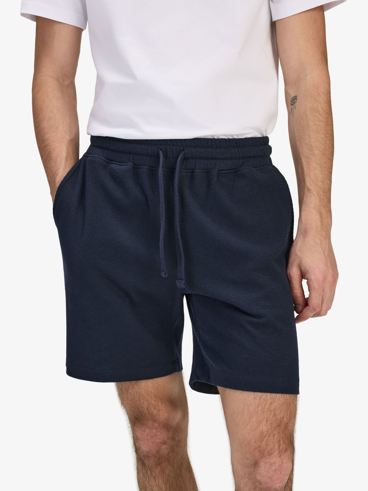 Shorts Di Jeans A Vita Alta - Blu Bleached - Foto 11