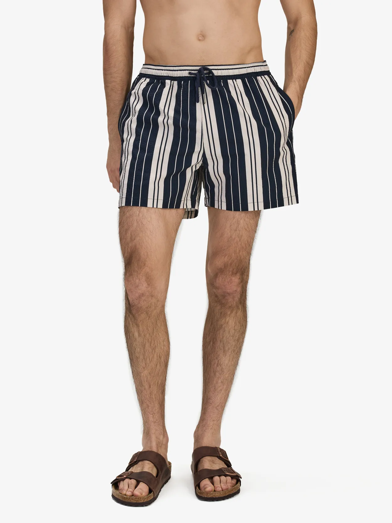 Striped Seersucker Swimshorts - Buy online | John Henric Striped Seersucker Swimshorts - Buy online | John Henric