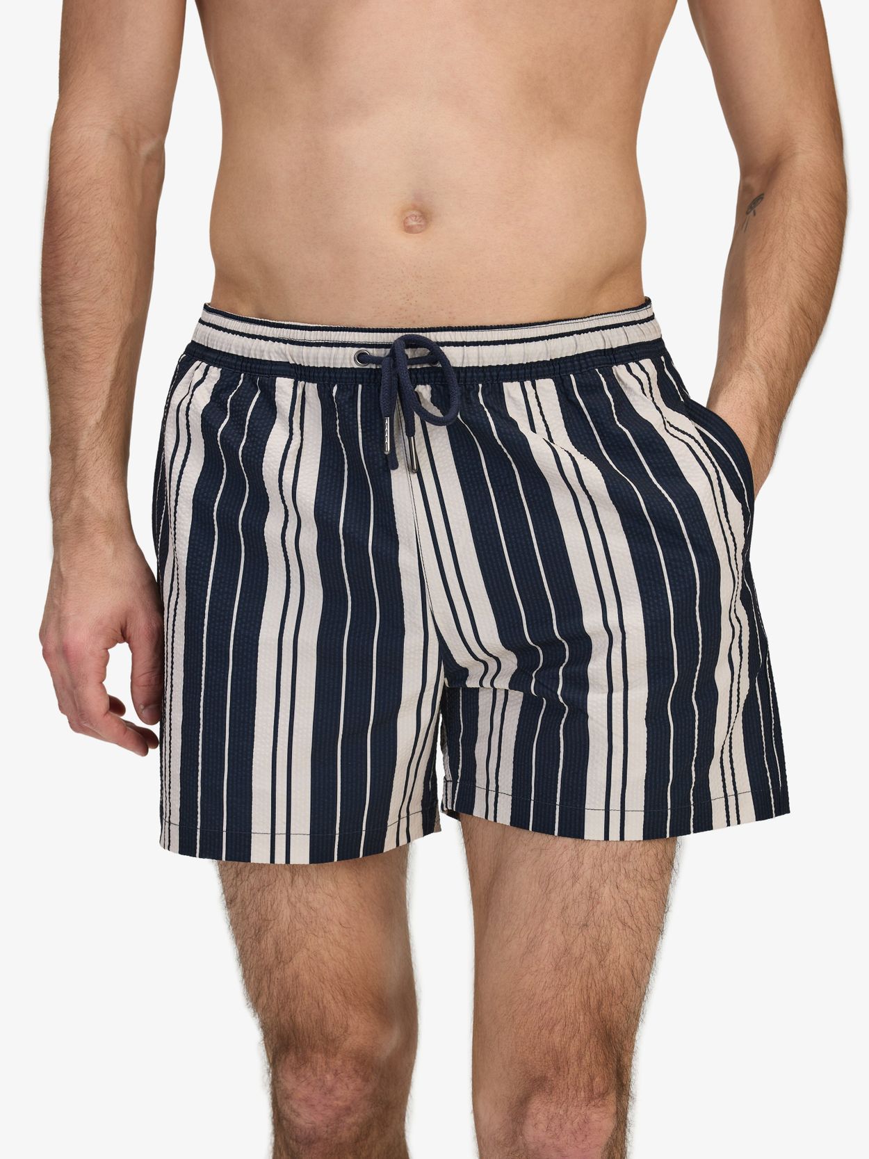 Striped Seersucker Swimshorts - Buy online | John Henric Striped Seersucker Swimshorts - Buy online | John Henric