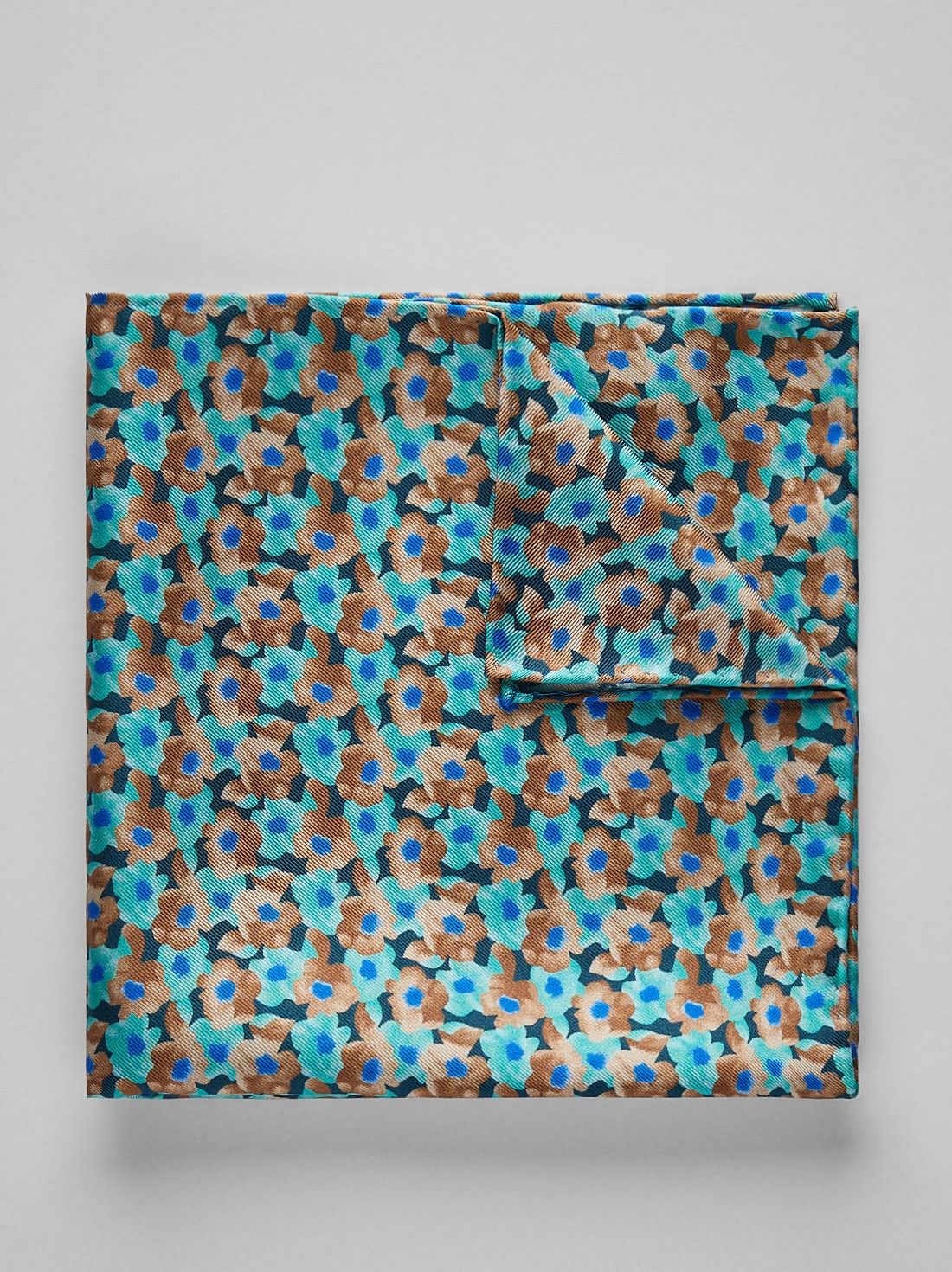Turquoise Pocket Square Floral 