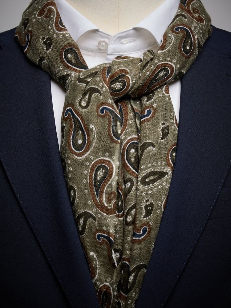 Lorenzo Cana Heren sjaal 100% zijde uitvoerig jacquard geweven damast zijden sjaal zijden doek zwart 25 cm x 160 cm - 8923311