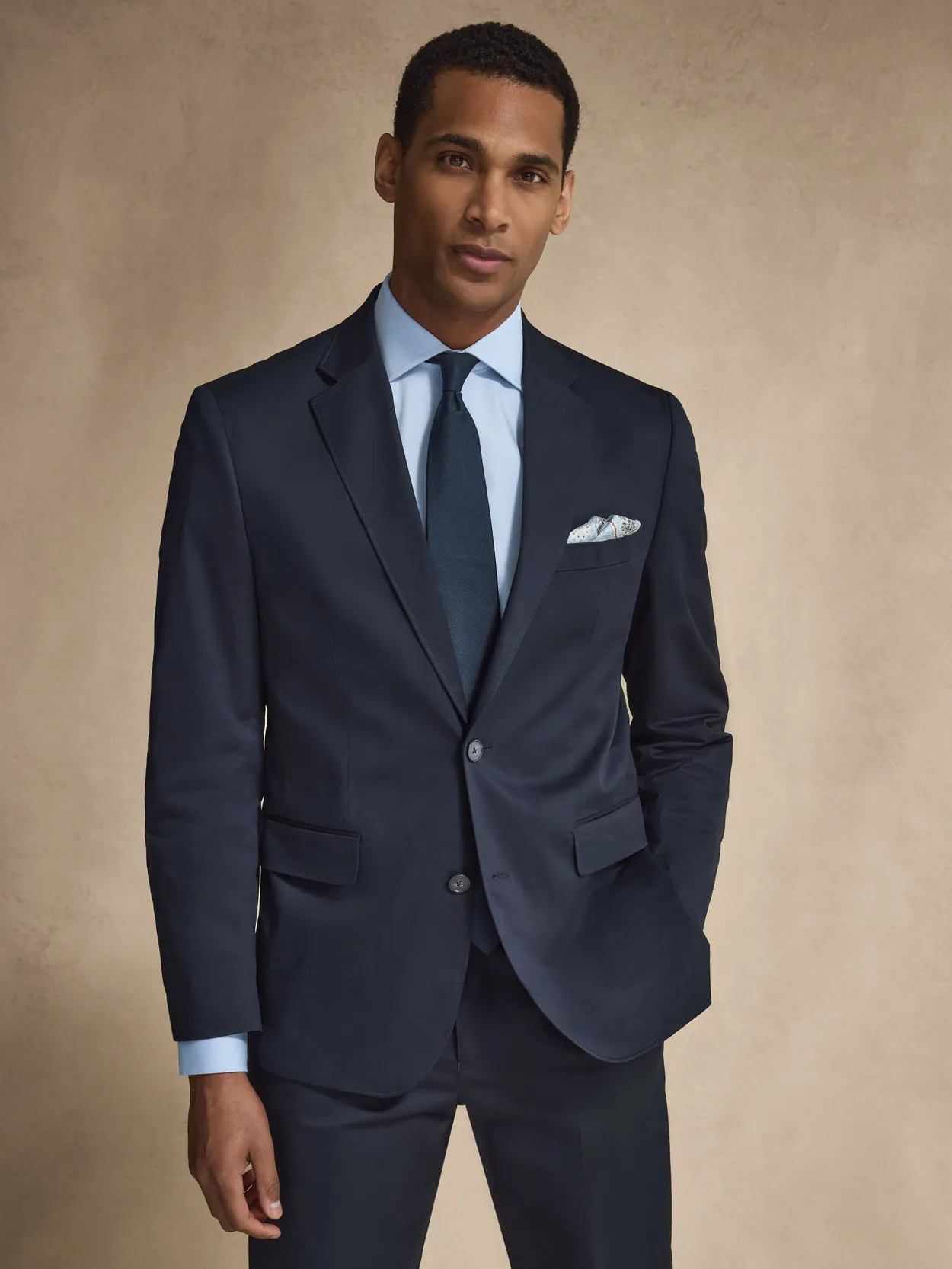 Navy Blue Cotton Suit