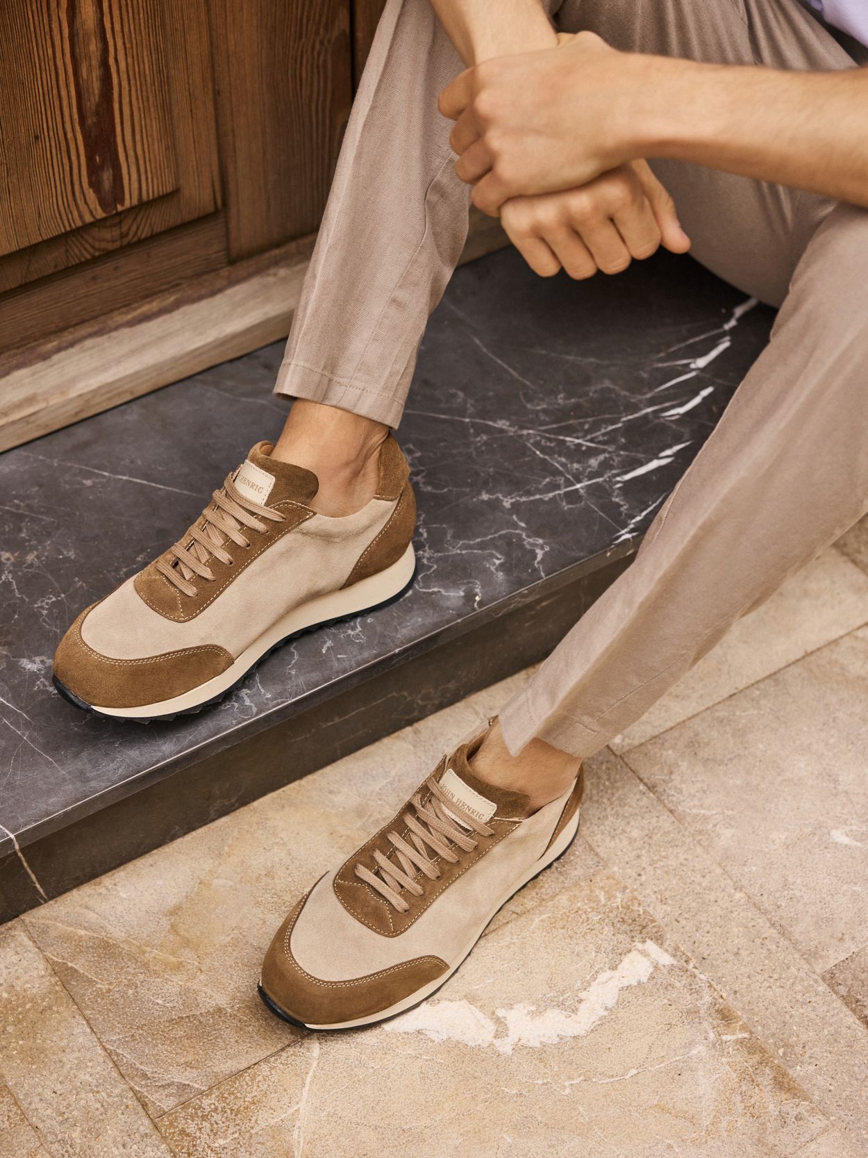Beige Runner Sneaker - Suede - Buy online | John Henric