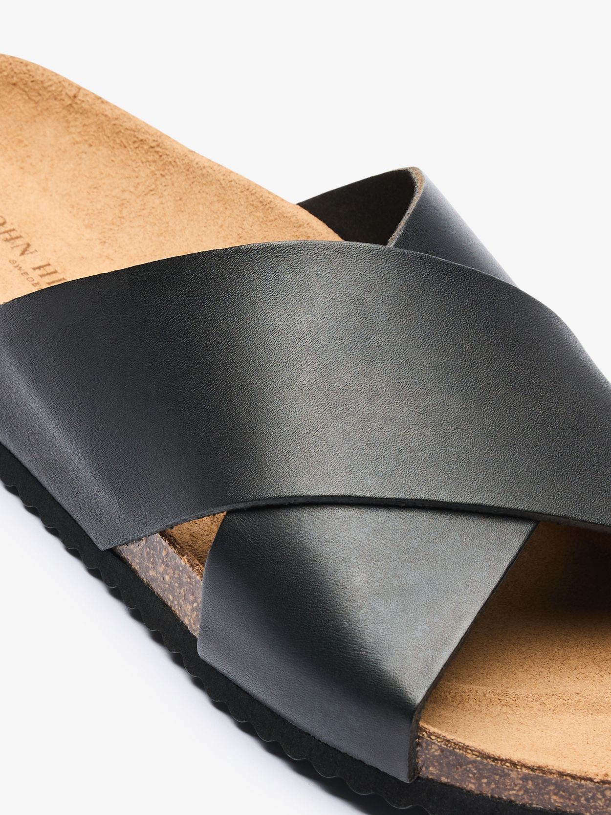 Black leather sandals size 13/46 Fishskin unisex men women Leather Sandal: Black on Black  main image 2