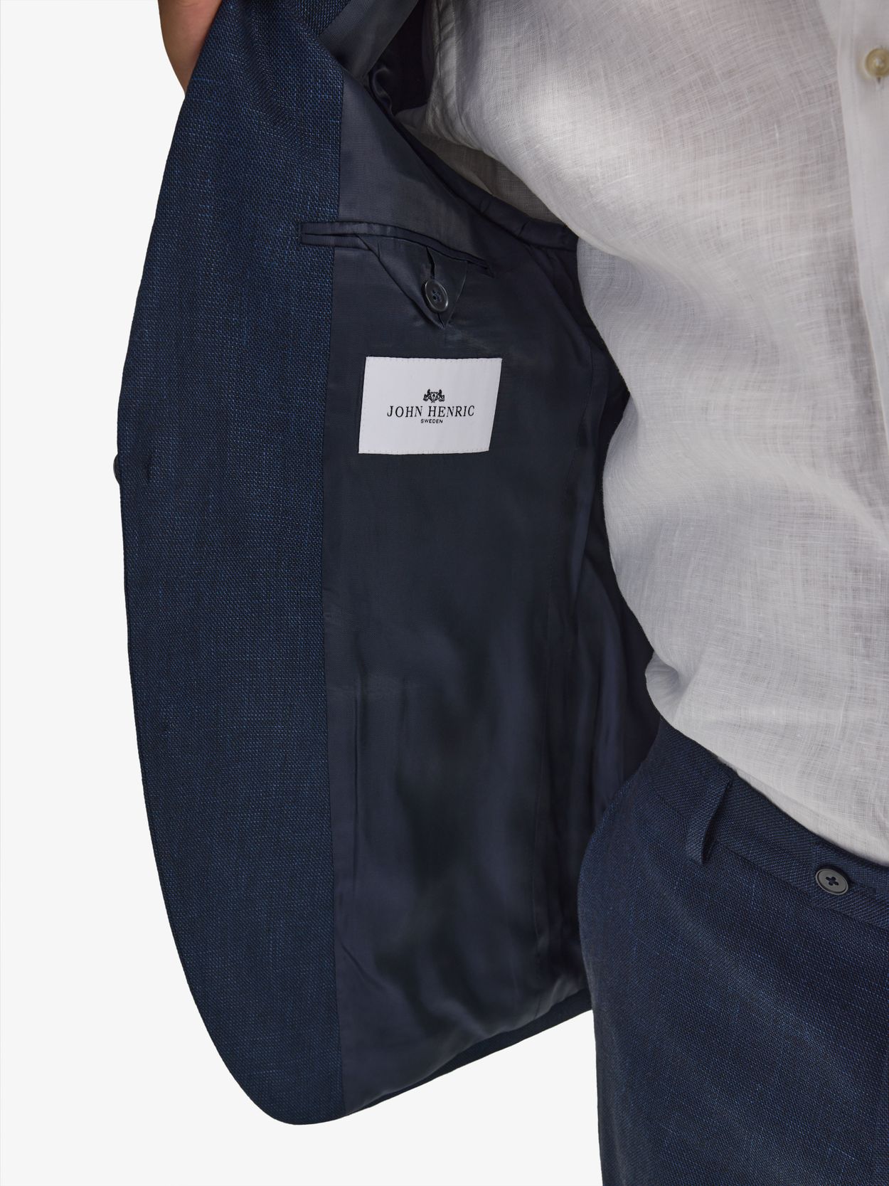 Image number 5 for product Marineblauer Anzug Leinen Baumwolle mit Hemd