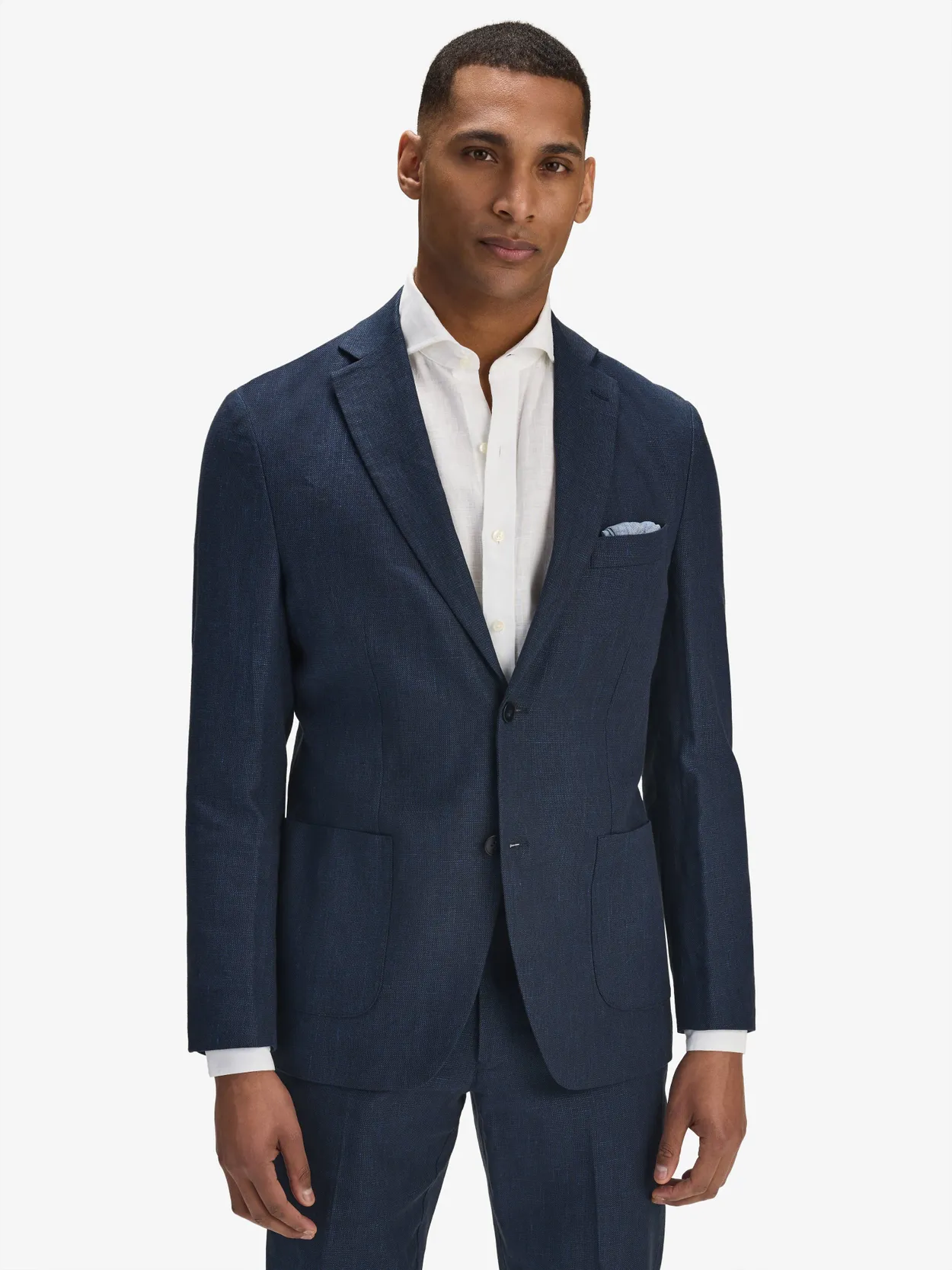 Image number 3 for product Navy Blue Linen Cotton Suit