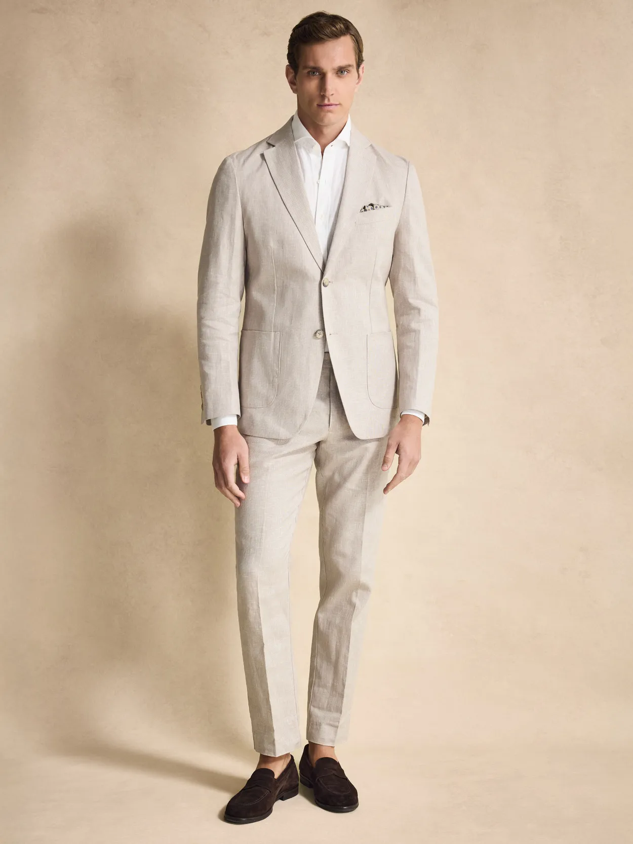 Image number 2 for product Beige Linen Cotton Suit