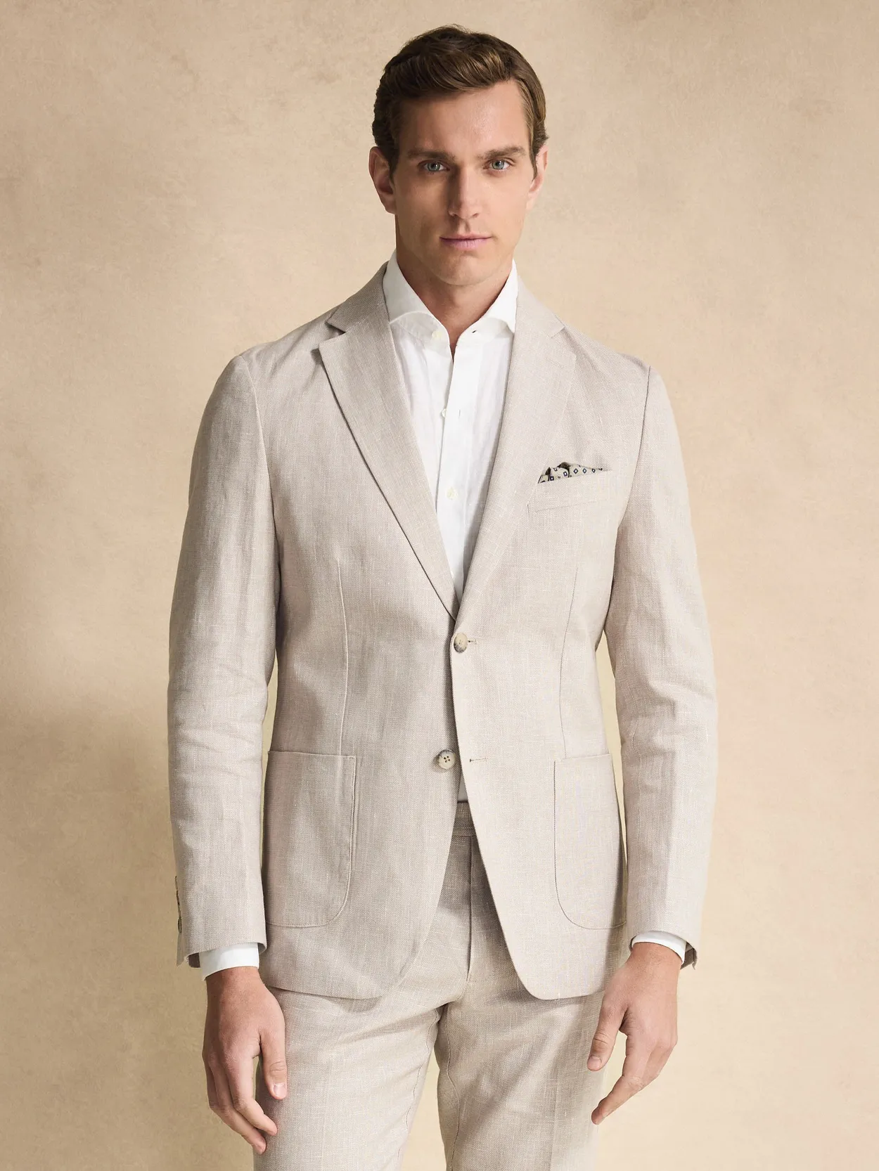 Image number 1 for product Beige Linen Cotton Suit