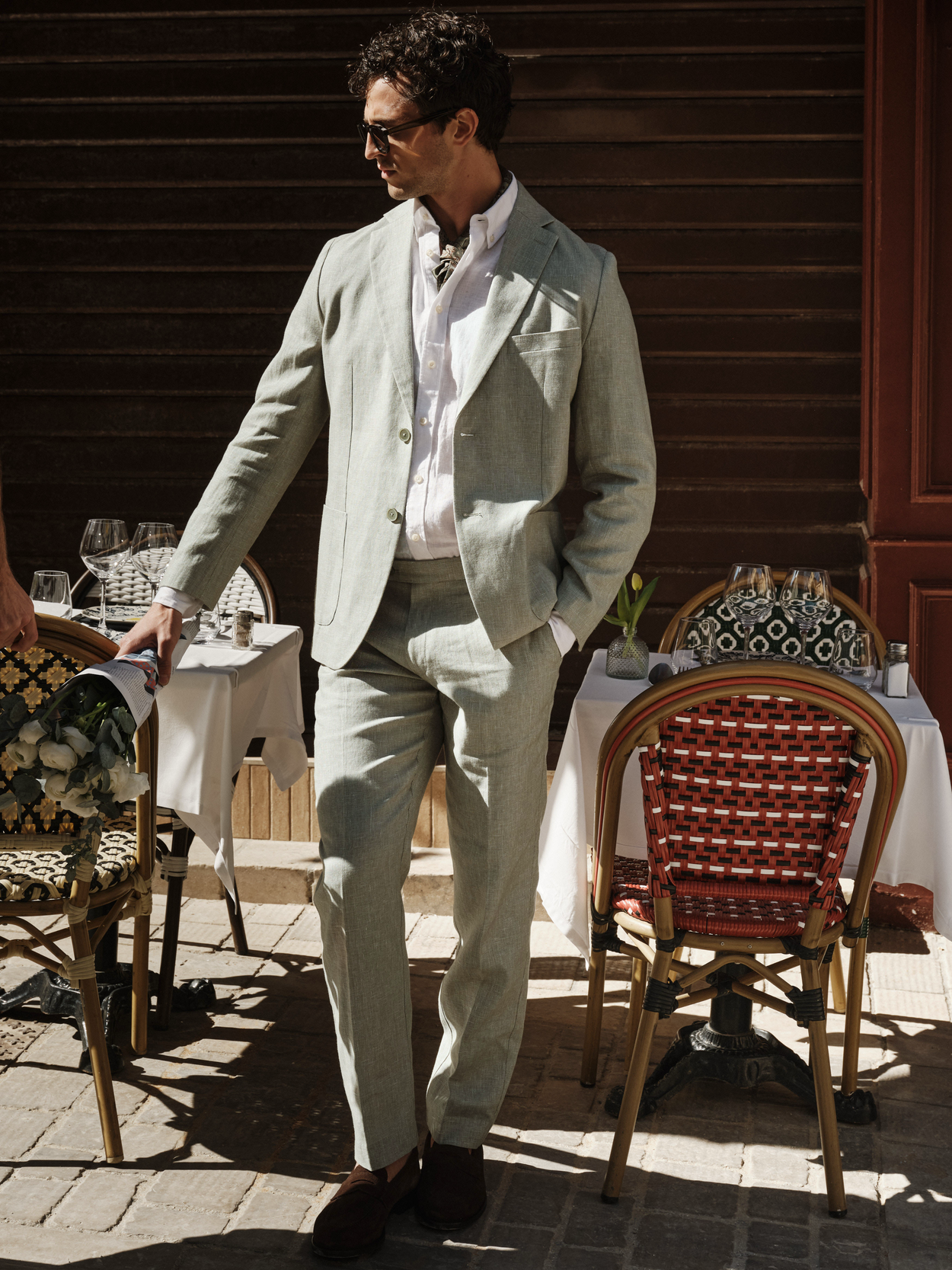 Image number 1 for product Grön Linnekostym