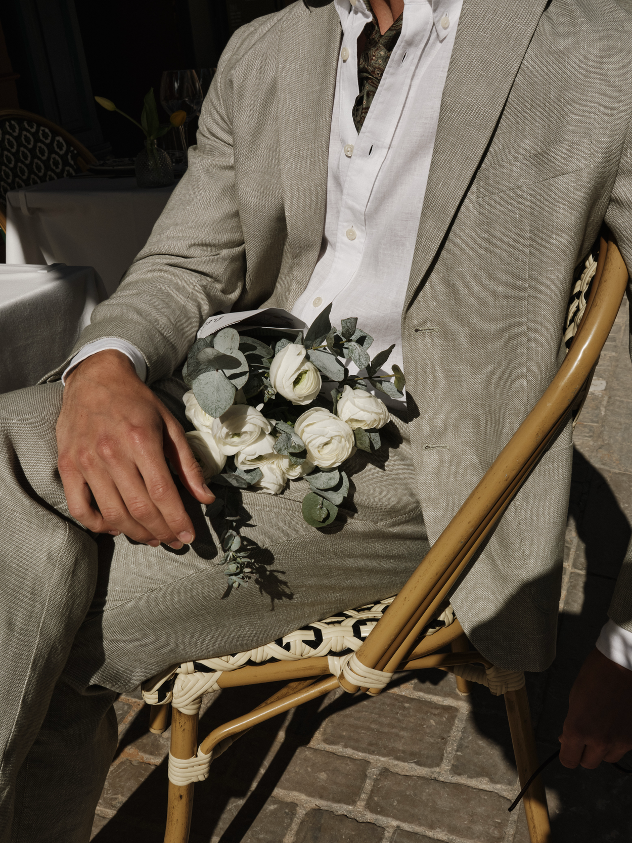 Image number 3 for product Grön Linnekostym