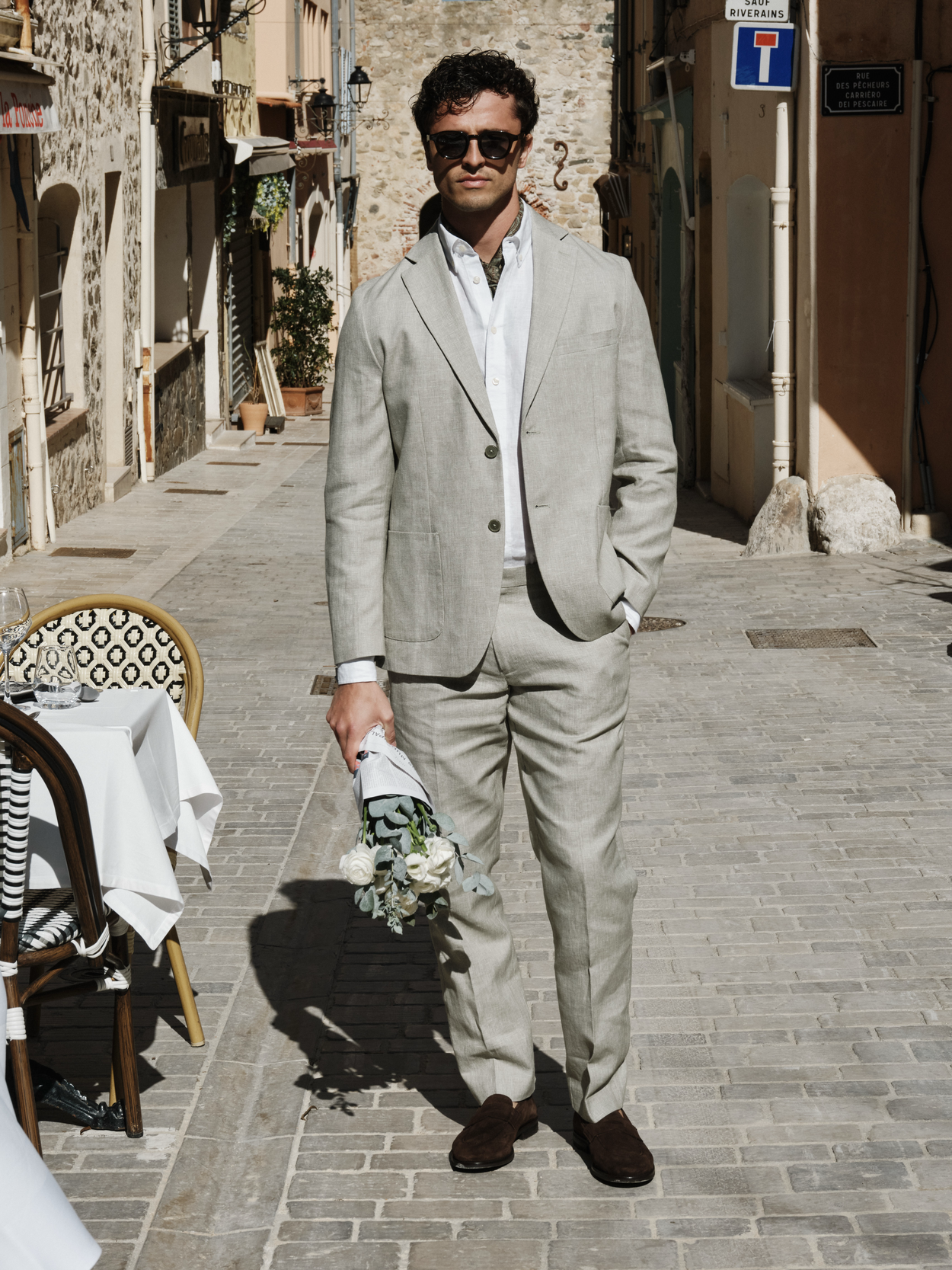 Image number 4 for product Grön Linnekostym