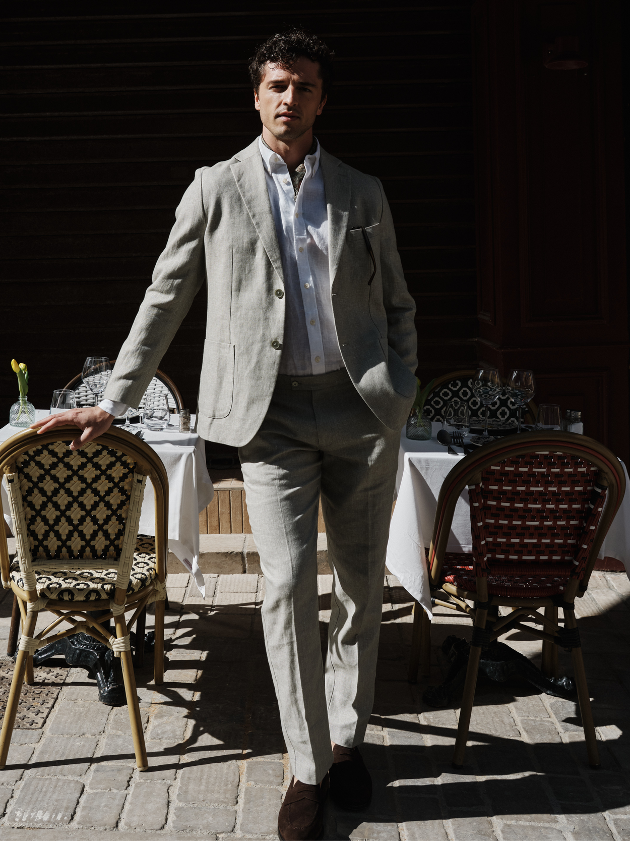 Image number 5 for product Grön Linnekostym