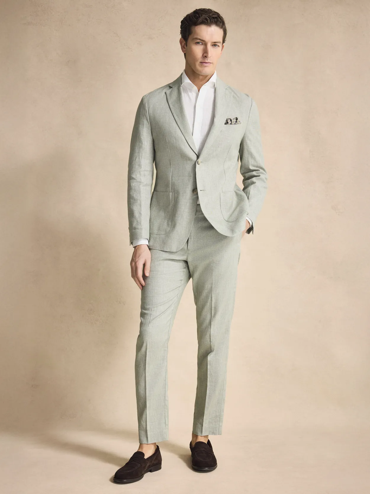 Image number 2 for product Green Linen Cotton Suit