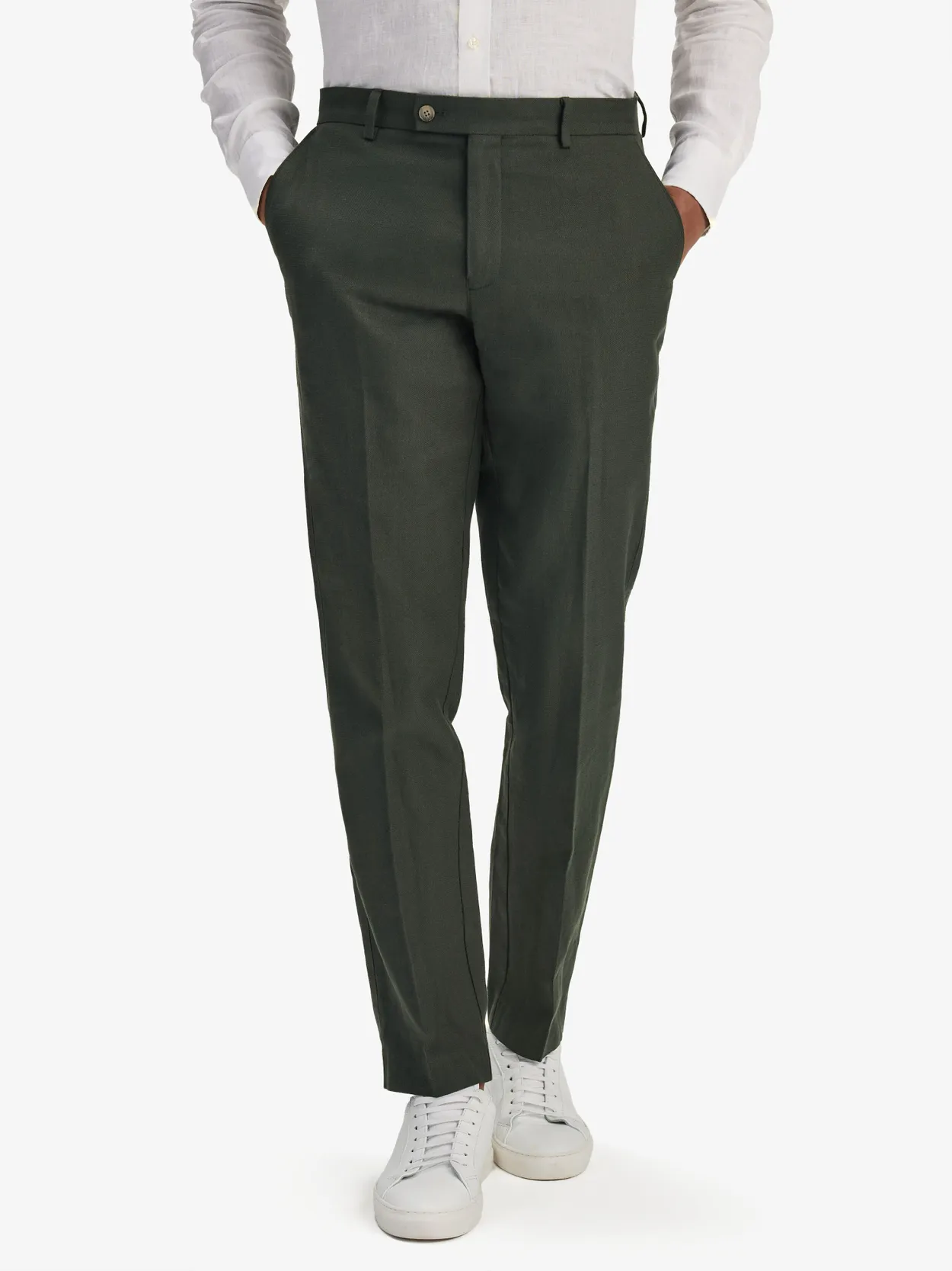 Image number 8 for product Dark Green Linen Cotton Suit