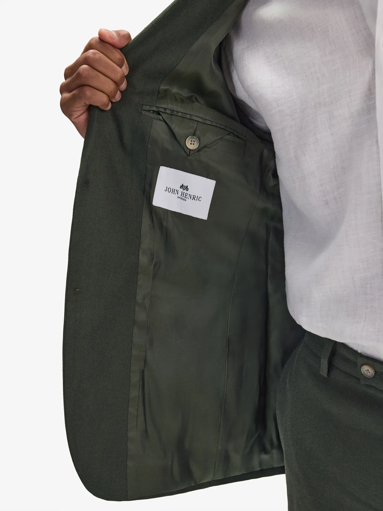 Image number 5 for product Dark Green Linen Cotton Suit