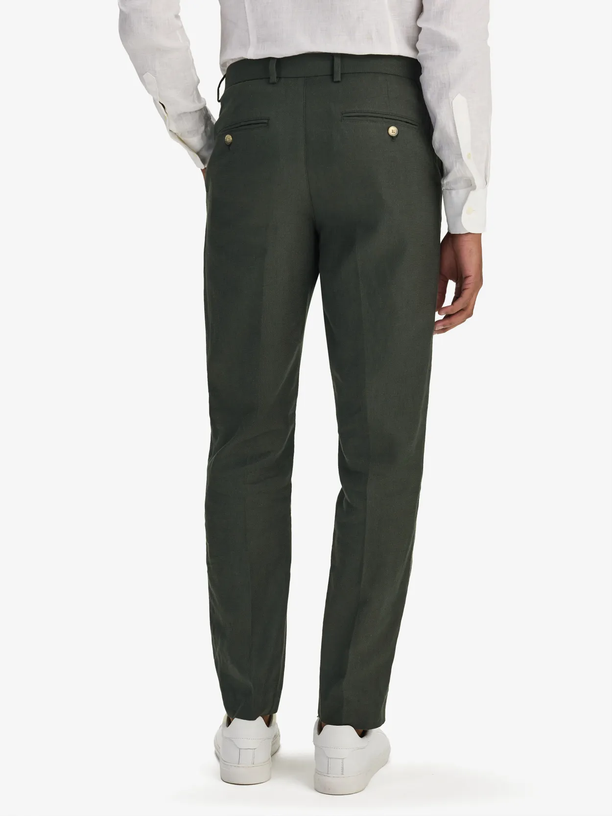 Image number 9 for product Dark Green Linen Cotton Suit
