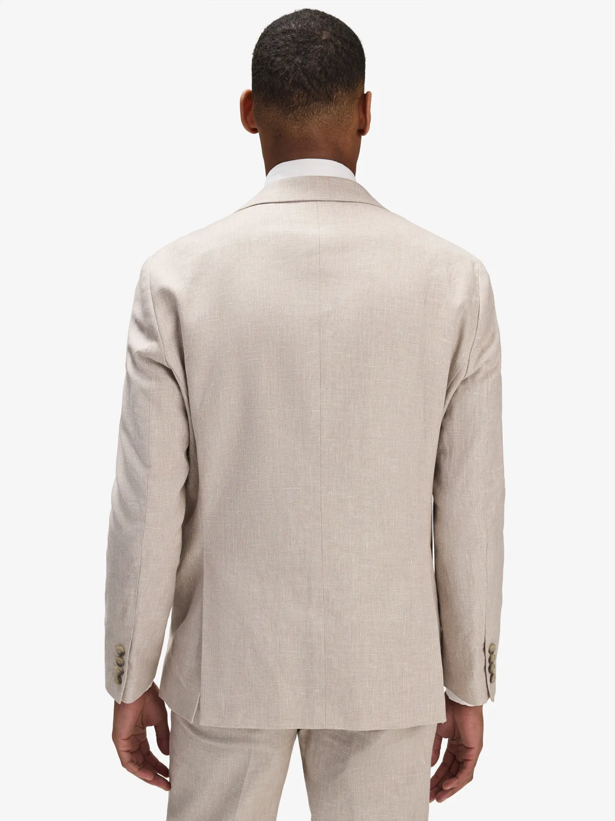 Image number 8 for product Beige Double Breasted Linen Suit