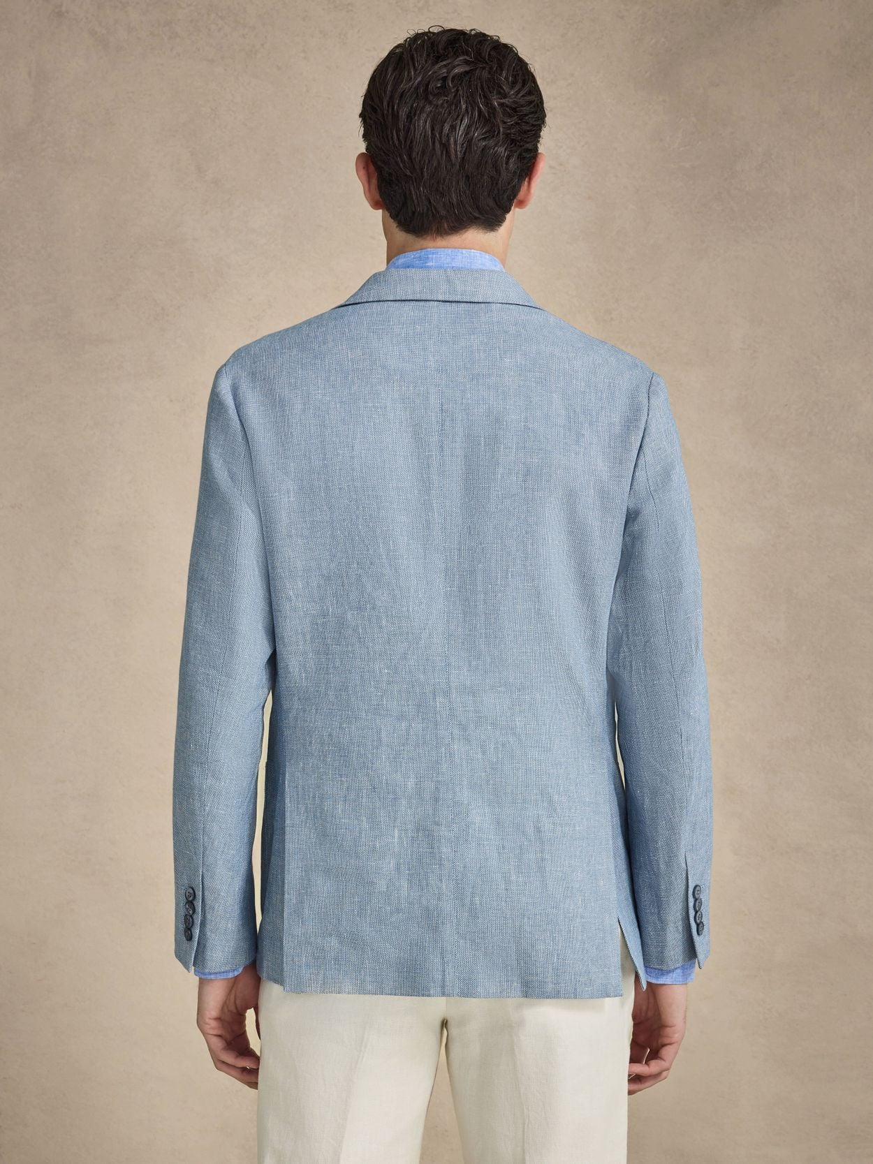 Image number 6 for product Light Blue & Sand Linen Suit