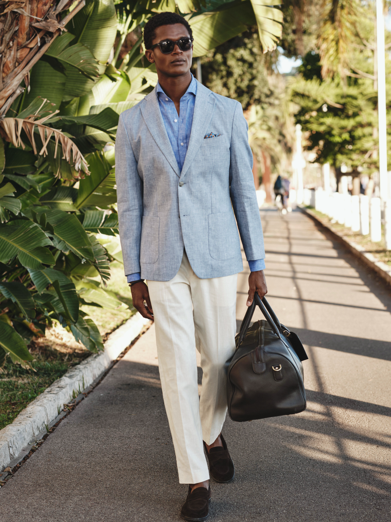 Image number 4 for product Light Blue & Sand Linen Suit