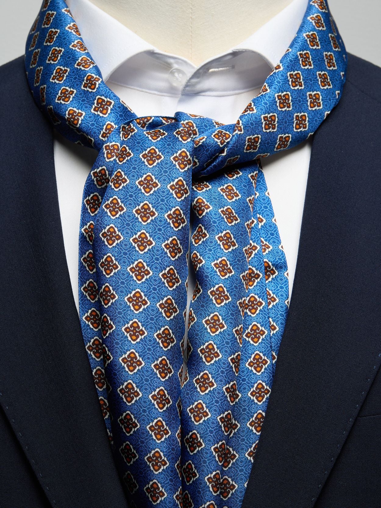 Blue Scarf - Silk Geometric - Buy online | John Henric