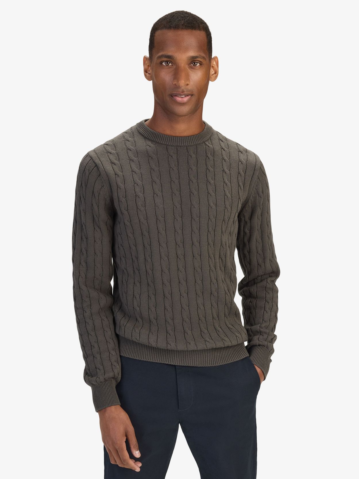 Hoodie Mens Charcoal Sweater Cotton Cable Knit Sweater Buy Online