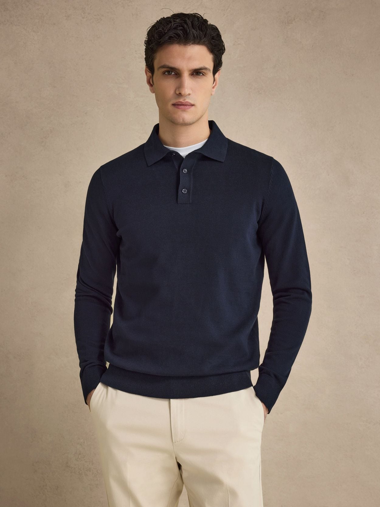 John Henric Men's Navy Blue Polo Shirt Size M