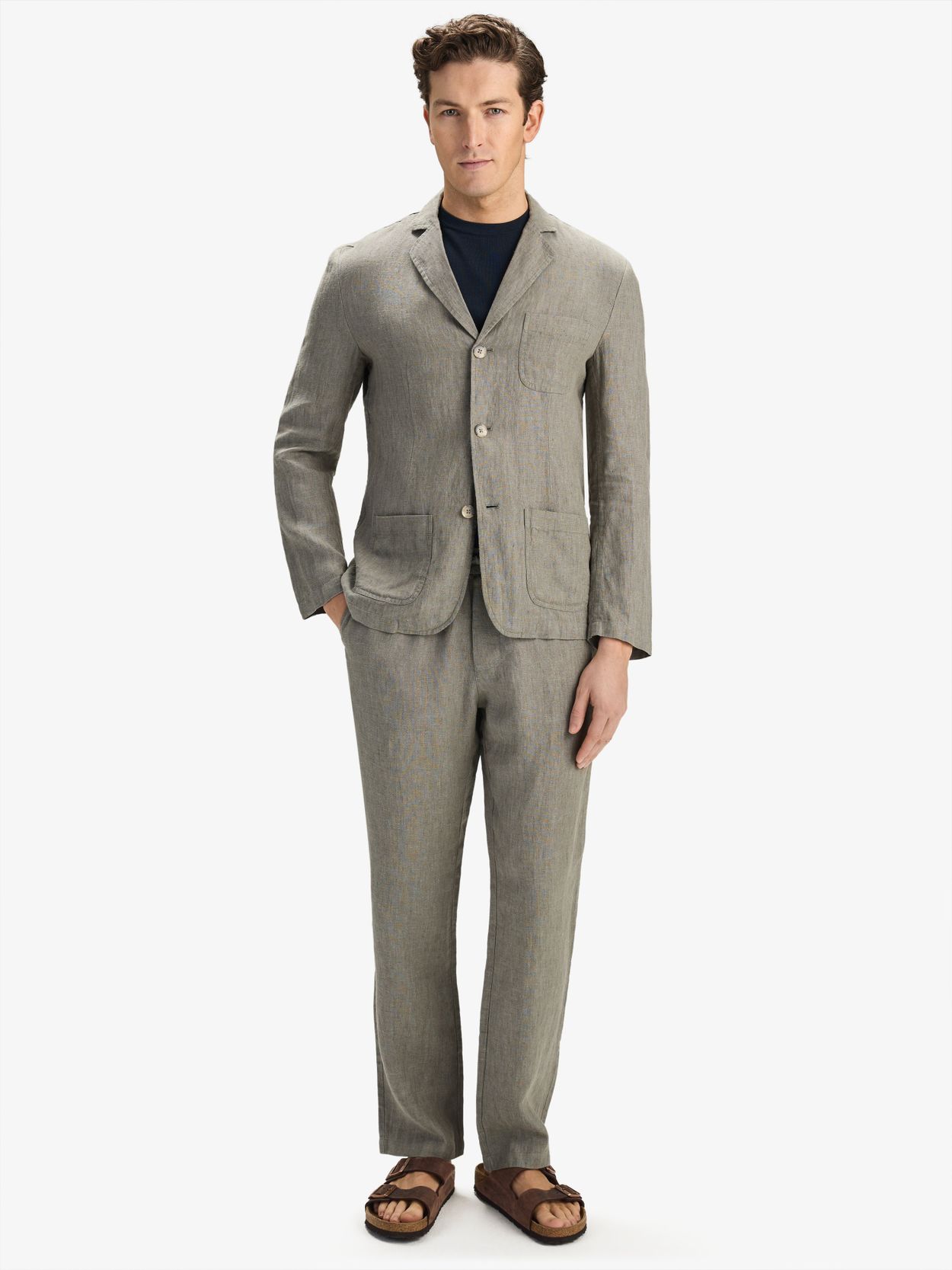 Image number 5 for product Green Casual Fit Linen Suit