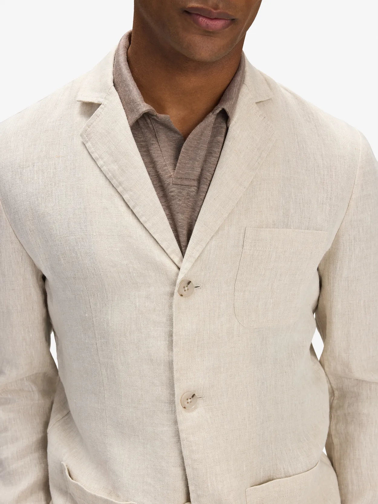 Image number 3 for product Sand Casual Fit Linen Suit